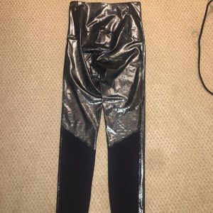 Sparkle high rise leggings with mesh panels